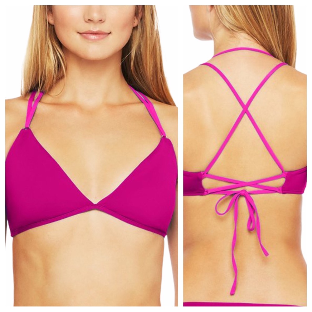 Polo Ralph Lauren lace-up back bikini top M NWT